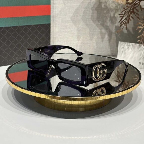 NWT Gucci GG1425S-003-53 Havana Rectangle 53mm Sunglasses